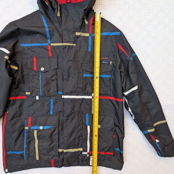FOURSQUARE Snowboarding Jacket Vise Men's Sz L Black Shell Geometric Air Relaxed - Picture 7 of 10